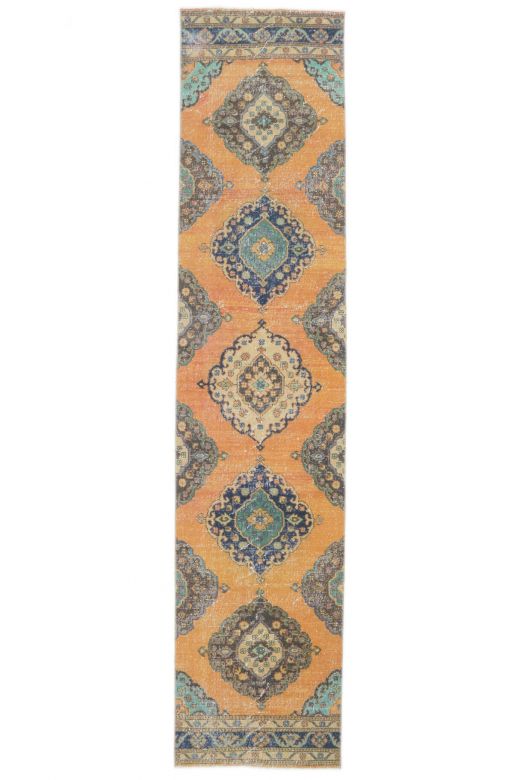 3x13 Vintage Orange Oriental Runner