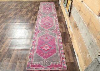 Vintage Purple Runner Rug - Thumbnail