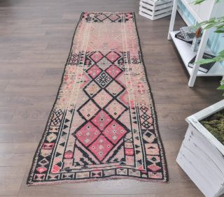 Vintage Hand-Knotted Runner Rug - Thumbnail