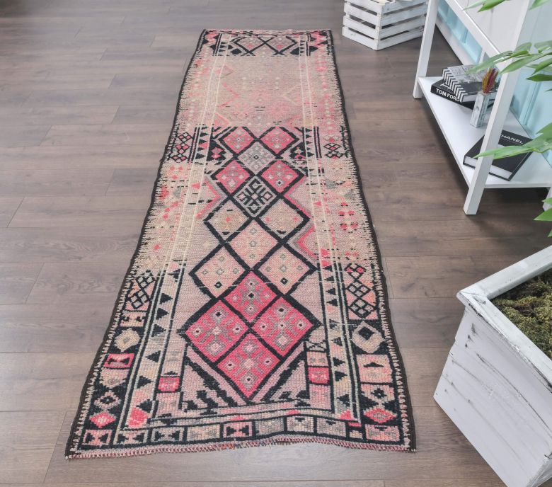 Vintage Hand-Knotted Runner Rug