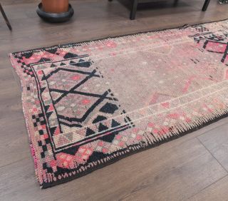 Vintage Hand-Knotted Runner Rug - Thumbnail