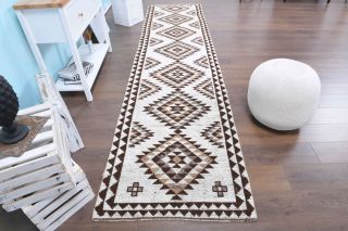 3x13 Wool Vintage Runner Rug - Thumbnail