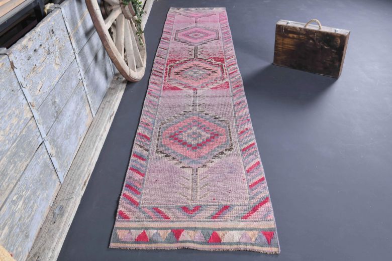 3x13 Wool Vintage Anatolian Runner Rug