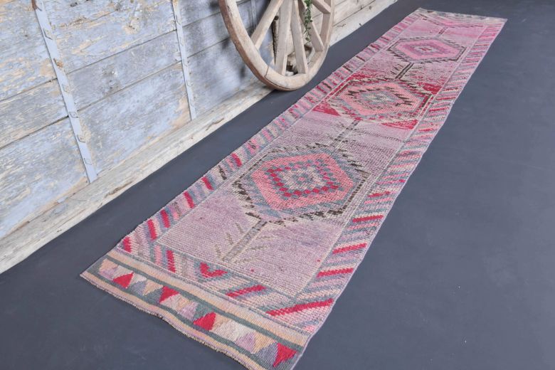 3x13 Wool Vintage Anatolian Runner Rug