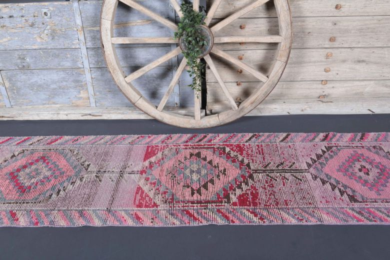 3x13 Wool Vintage Anatolian Runner Rug
