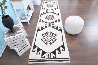 3x13 Wool Vintage Runner Rug - Thumbnail