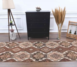3x14 Wool Vintage Anatolian Runner Rug - Thumbnail