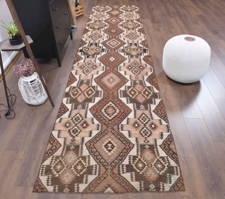 3x14 Wool Vintage Anatolian Runner Rug