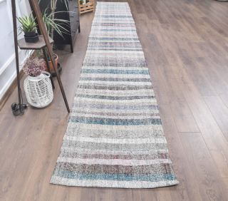 3x17 Vintage Handwoven Long Runner Rug - Thumbnail