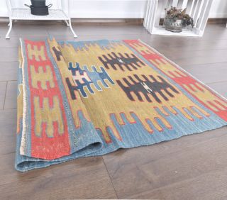 3x4 Vintage Handmade Kilim Small Rug - Thumbnail