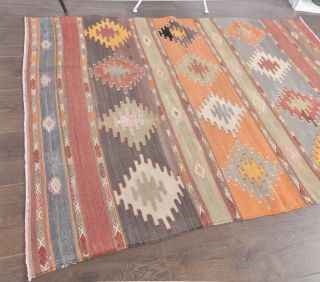 3x4 Vintage Handmade Pastel Small Rug - Thumbnail