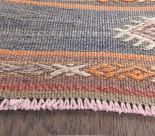 3x4 Vintage Handmade Pastel Small Rug - Thumbnail