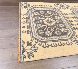 Vintage Yellow Small Rug - Thumbnail