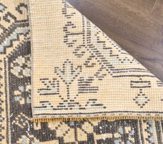 Vintage Yellow Small Rug - Thumbnail