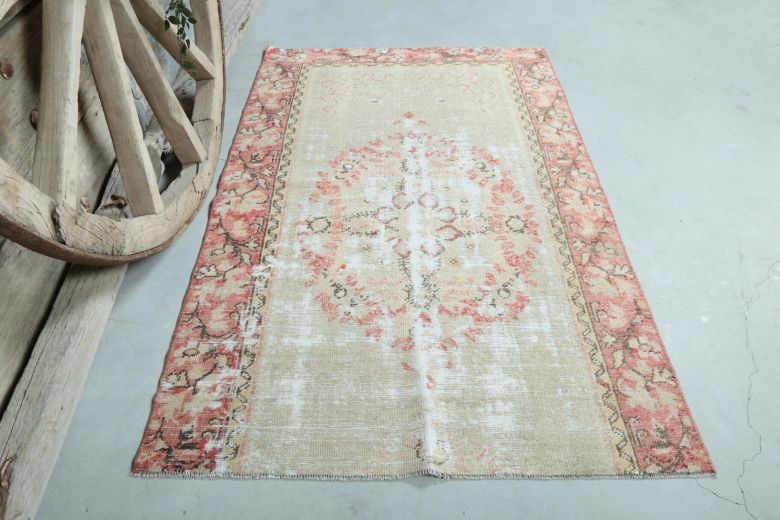 3x5 Vintage Handmade Small Brown Area Rug