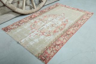 3x5 Vintage Handmade Small Brown Area Rug - Thumbnail