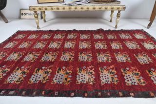 Ikat Design Vintage Small Rug - Thumbnail