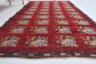 Ikat Design Vintage Small Rug - Thumbnail