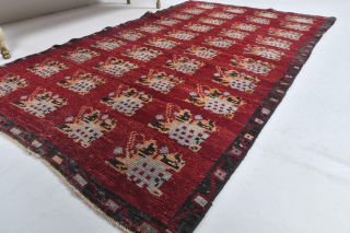 Ikat Design Vintage Anatolian Small Rug - Thumbnail