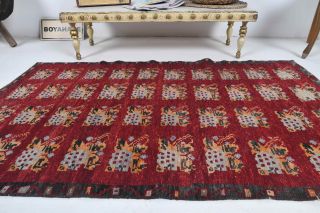 Ikat Design Vintage Anatolian Small Rug - Thumbnail