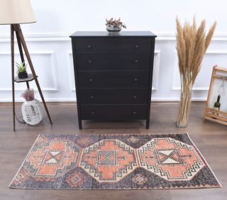 3x6 Handmade Vintage Accent Rug - Thumbnail