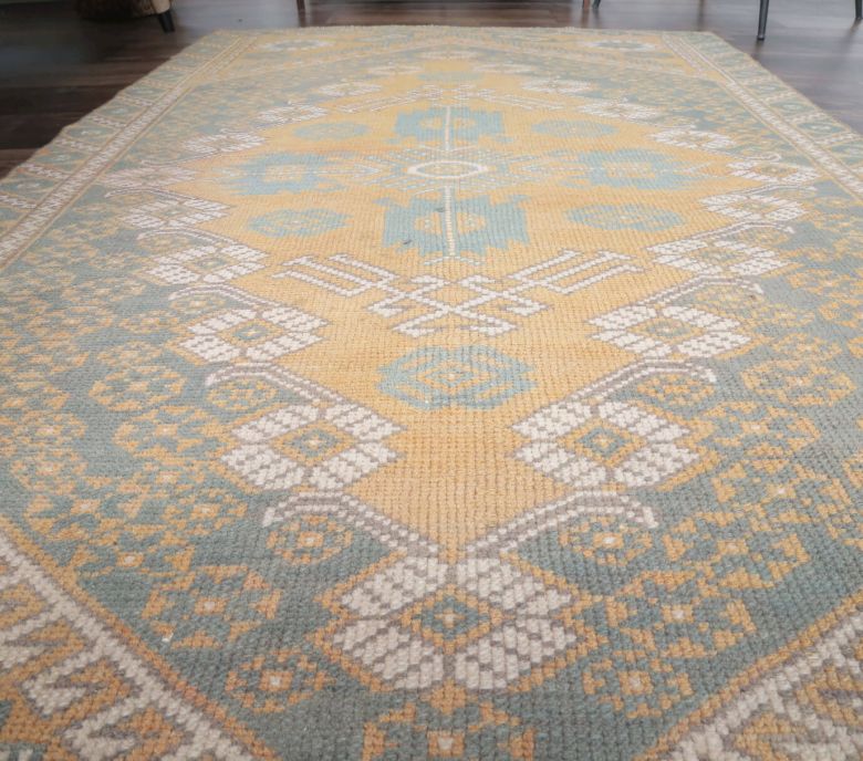 3x6 Semi-Antique Hand-knotted Area Orange Rug