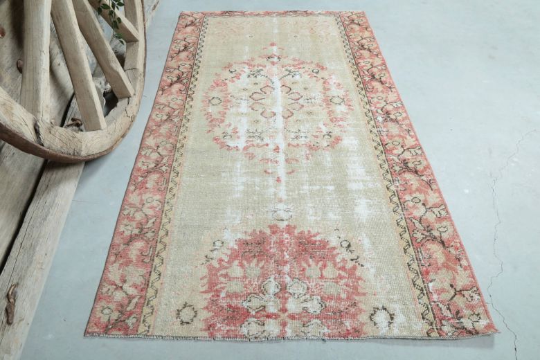 3x6 Vintage Handmade Distressed Area Rug