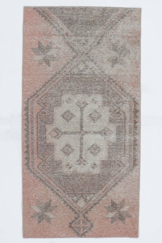 3x6 Vintage Handmade Geometric Area Rug