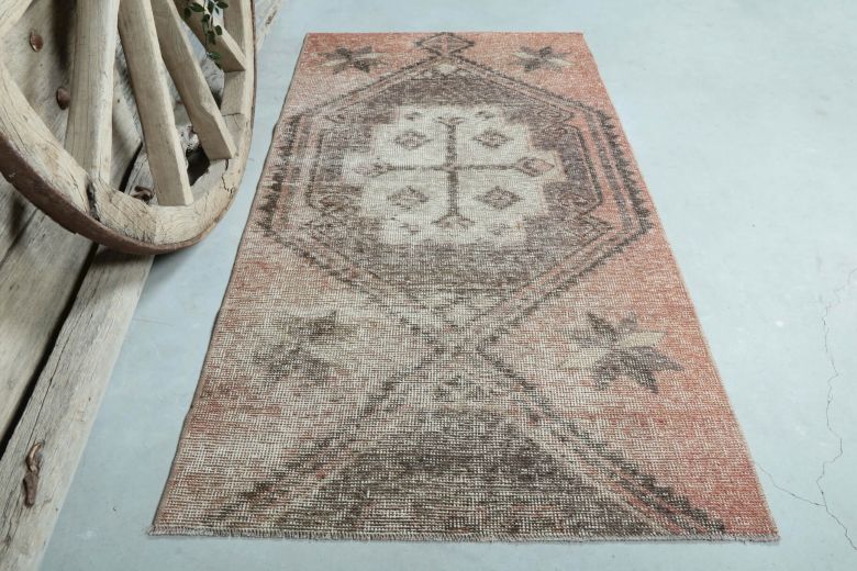 3x6 Vintage Handmade Geometric Area Rug