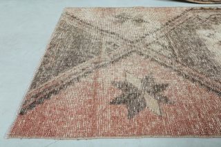 3x6 Vintage Handmade Geometric Area Rug - Thumbnail