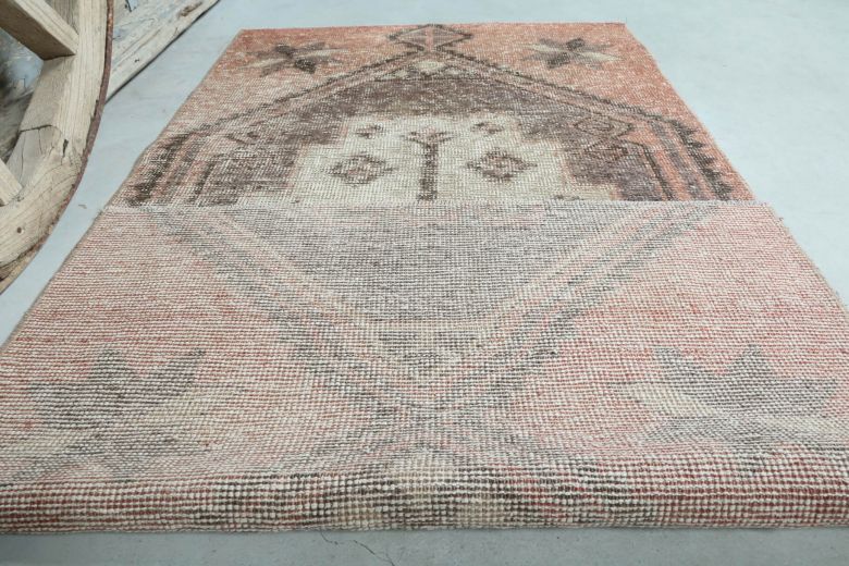 3x6 Vintage Handmade Geometric Area Rug