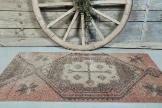 3x6 Vintage Handmade Geometric Area Rug - Thumbnail