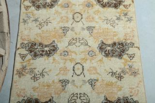 3x6 Vintage Handwoven Retro Floral Anatolian Rug Runner - Thumbnail
