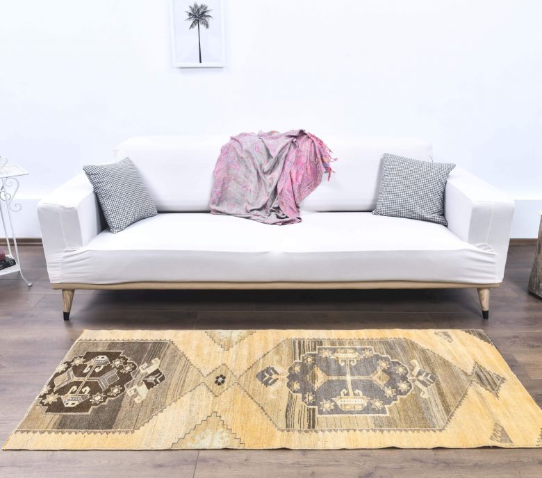 Turkish Vintage Oushak Runner Rug