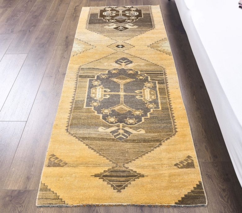 Turkish Vintage Oushak Runner Rug