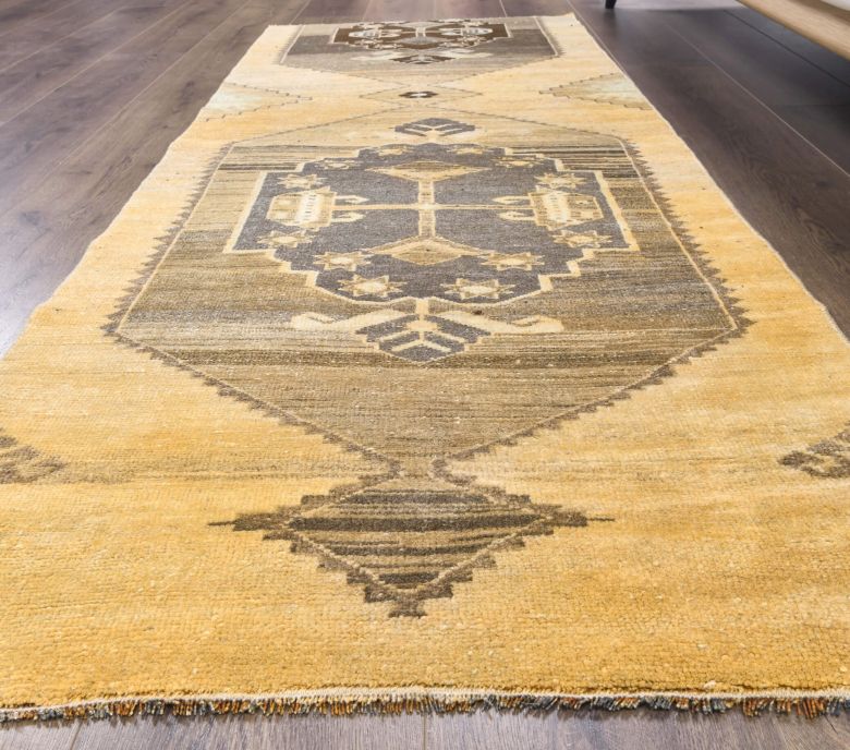 Turkish Vintage Oushak Runner Rug