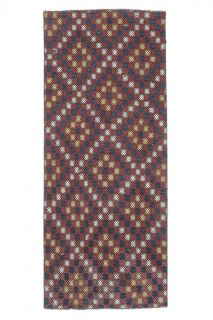 3x7 Vintage Handwoven Jajim Checkered Rug Runner - Thumbnail