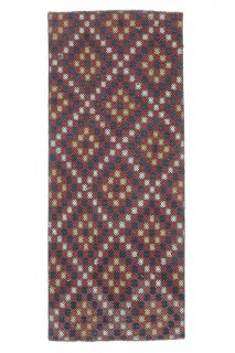 3x7 Vintage Handwoven Jajim Checkered Anatolian Rug Runner - Thumbnail