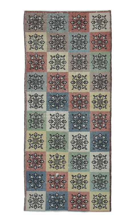 Retro Vintage Anatolian Runner Rug