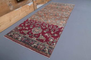 Floral Design Vintage Runner Rug - Thumbnail