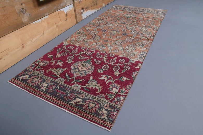 Floral Design Vintage Runner Rug