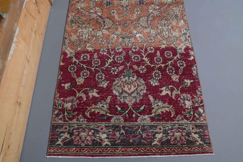 Floral Design Vintage Runner Rug