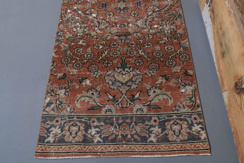 Floral Design Vintage Runner Rug