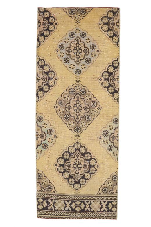 3x7 Vintage Handwoven Anatolian Runner Rug