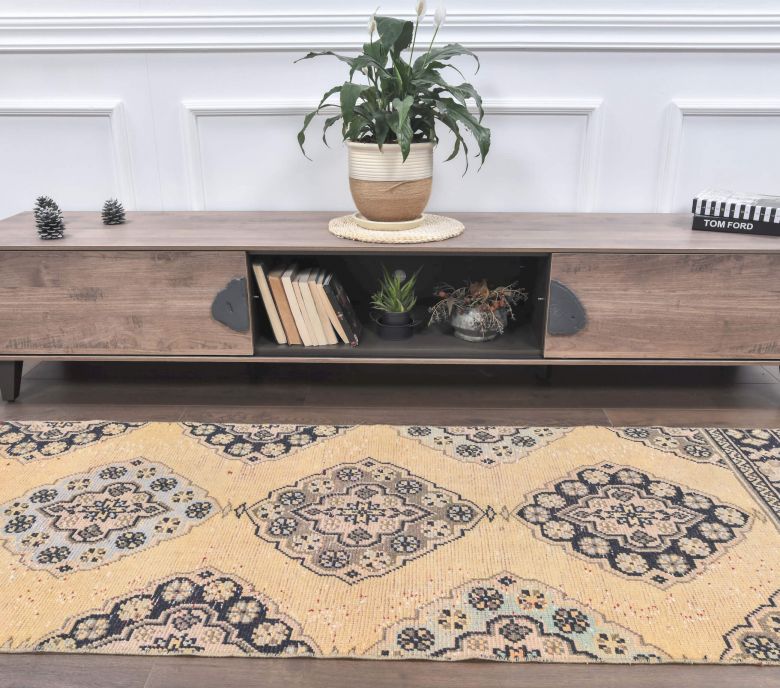 3x7 Vintage Handwoven Anatolian Runner Rug