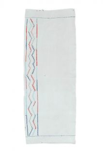 Vintage White Kilim Runner Rug - Thumbnail