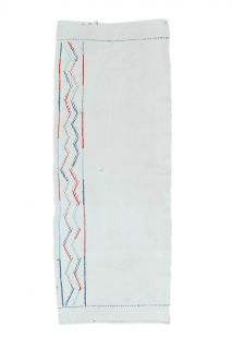 Vintage White Kilim Runner Rug - Thumbnail