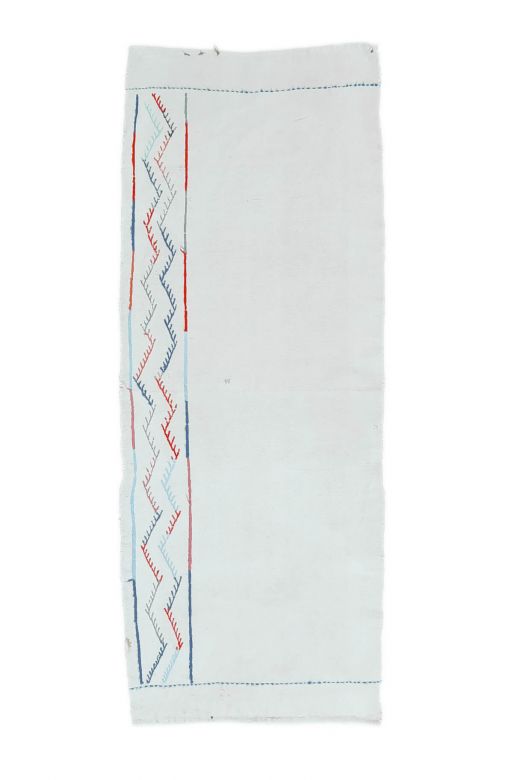 Vintage White Kilim Runner Rug