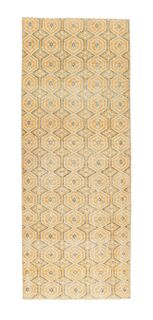 Vintage Orange Anatolian Runner Rug - Thumbnail