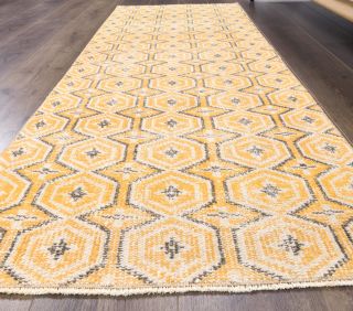 Vintage Orange Anatolian Runner Rug - Thumbnail